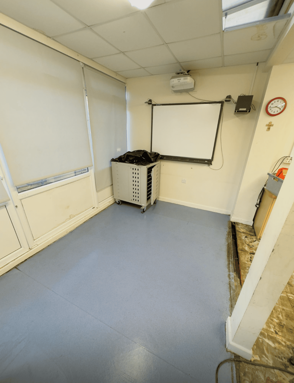 Another view of the area after certified blood cleaning and disinfection