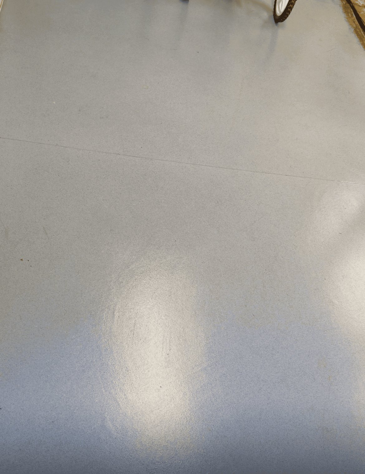 Decontaminated flooring surface following biohazard cleanup procedure